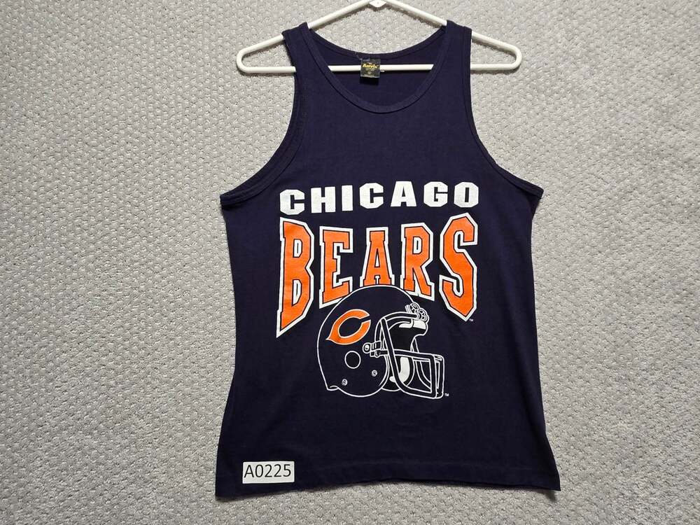 Vintage Anvil Chicago Bears NFL Football Navy Blue Tank Top Medium Made in USA